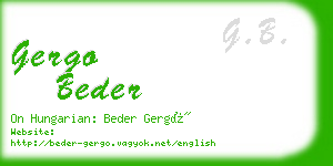 gergo beder business card